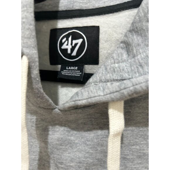 NWOT Steelers '47 Gray Hoodie Sweatshirt With Logo Patch Men's Size Large - Picture 4 of 4